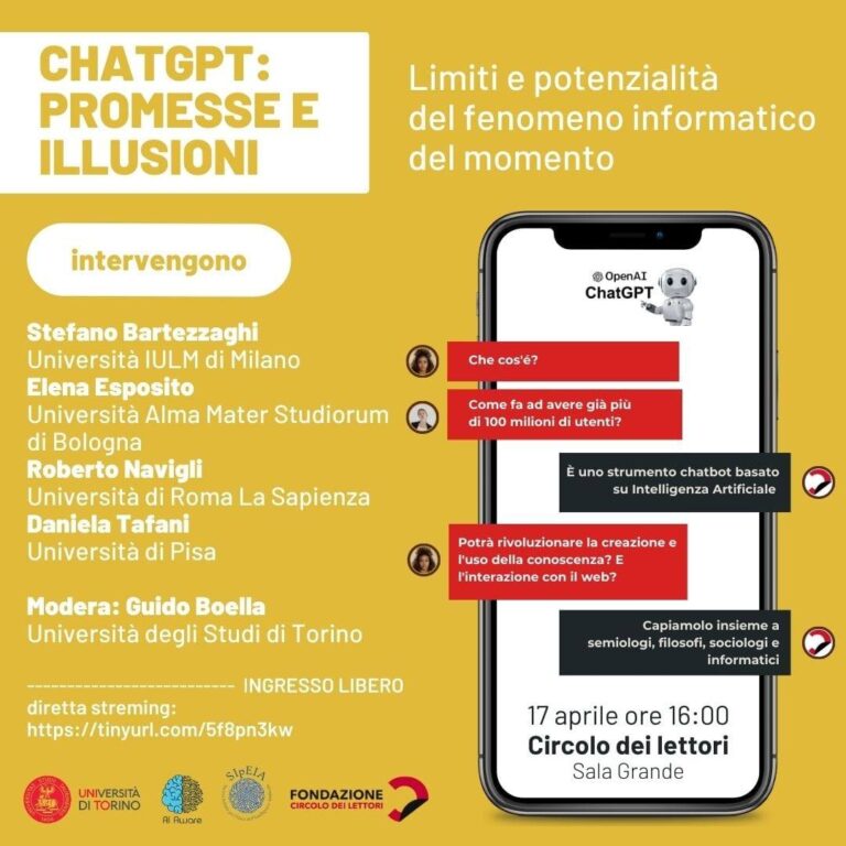 Evento| ChatGPT: promesse e illusioni