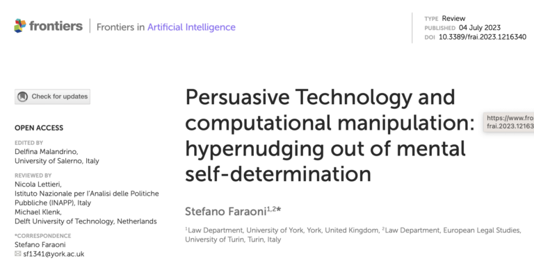 Paper | Tecnologia persuasiva e manipolazione computazionale