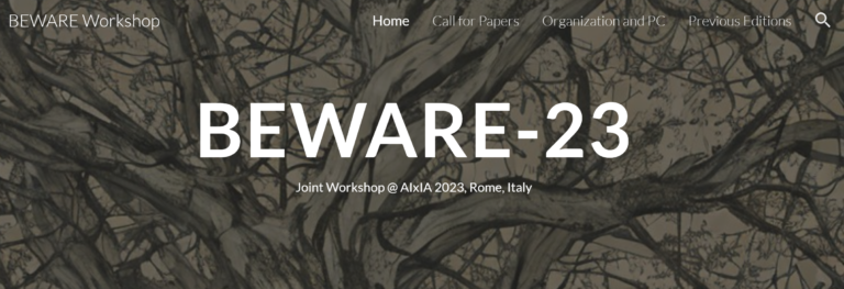 BEWARE workshop alla AI*IA 2023 conference