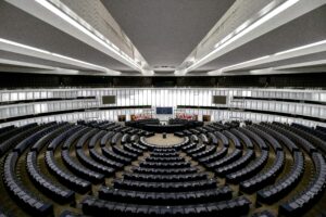 Parlamento europeo di Strasburgo, visto dall'interno.