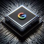 °Immagine di una CPU con sopra il logo di Google. Immagine generata tramite DALL-E 3 da Marta Baronio