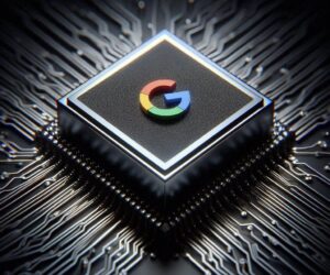 °Immagine di una CPU con sopra il logo di Google. Immagine generata tramite DALL-E 3 da Marta Baronio