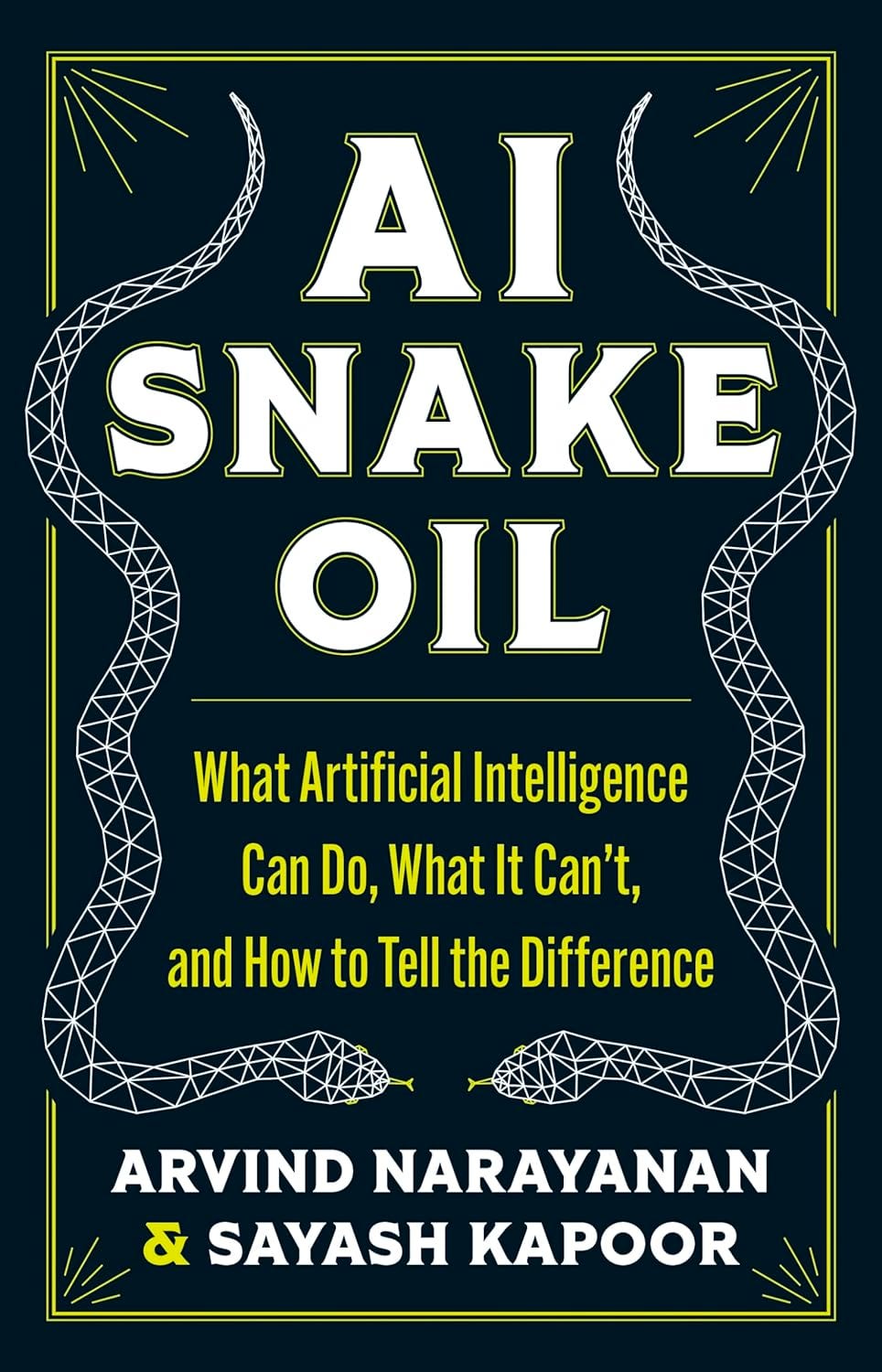 La copertina del libro. Sfondo nero, il titolo è in alto in bianco. A destra e a sinistra ci sono due disegni di due serpenti.