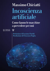 La copertina del libro. Lo sfondo è blu scuro, in alto c'è il titolo, 'autore e altre informazioni sul libro e sotto un cervello che si evince da una serie di connessioni azzurre.